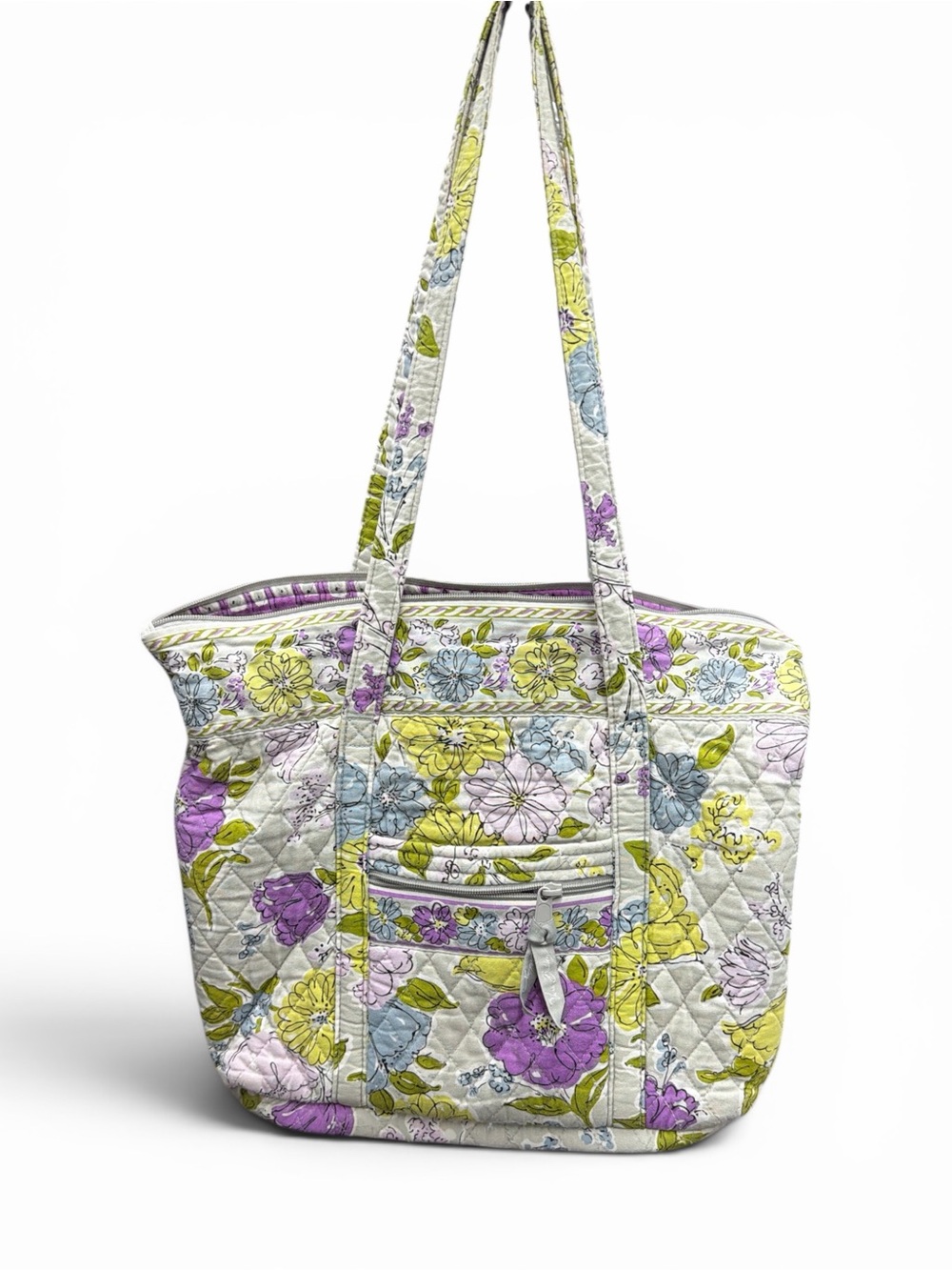 Vera Bradley Retired Watercolor Villager Tote Quilted Floral Shoulder Bag